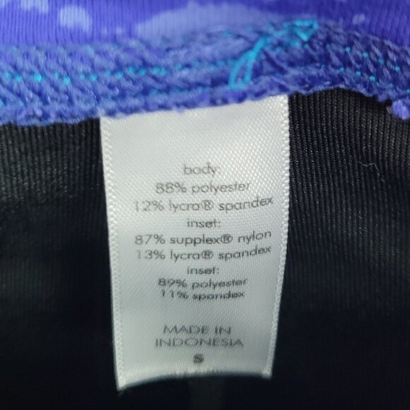 Lucy Tech Color Block Crop Legging Black/Blue S - Picture 3 of 8